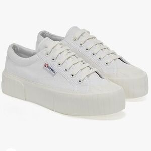 Superga Women's 2631 Stripe Platform Sneaker white